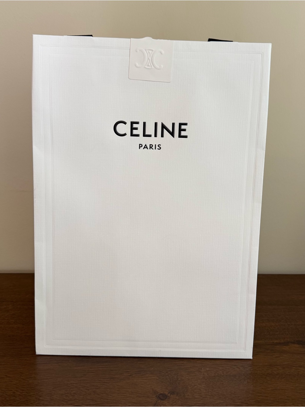 Celine White Shopping Gift Bag Paper Bag 14 X 10